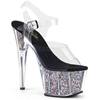 Pleaser - ADORE708CG KnöchelriemenSandale, Poledance Schuhe - Pole dance schuhe - Schwarz/Silberfarben Product image